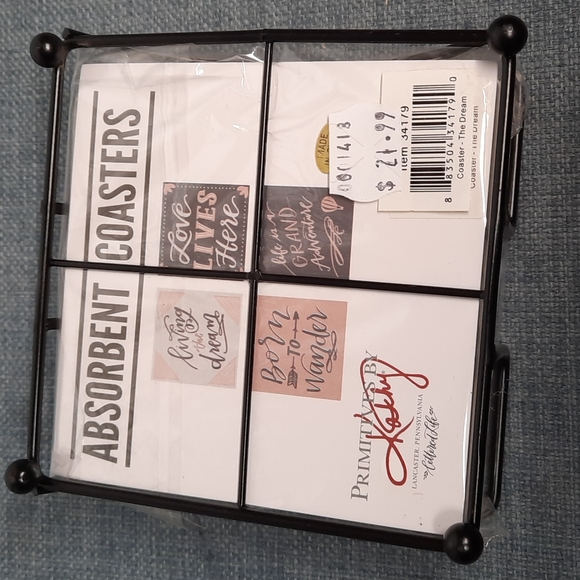 Ceramic Absorbant Coaster Set Living The Dream Assortment Styles Love Adventure - Picture 3 of 6